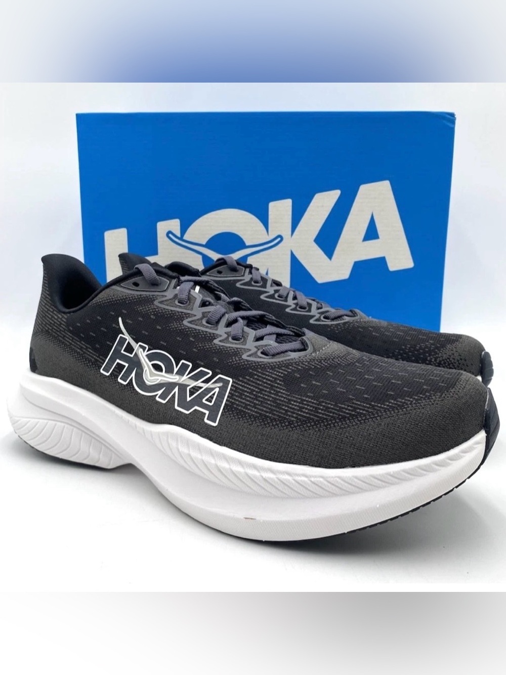 Hoka 🔥 Mach 6 Black White Shoes 1147790 BWHT Men’s Size 9.5 10 10.5 11 12